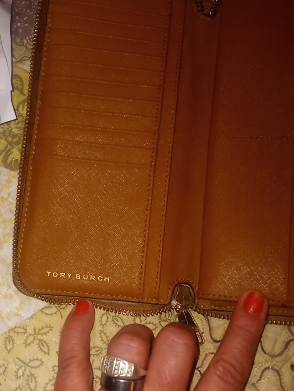 Tory Burch Zip-Around Continental Wallet in Cognac - Picture 2 of 6